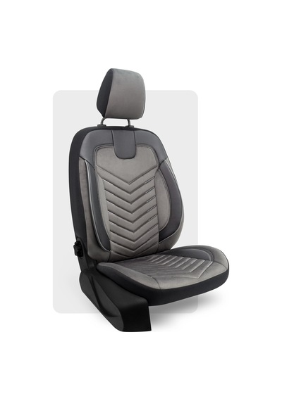 Otexo Carbon Hafif Ticari Arka 2+1 Airbag Uyumlu Ortopedik Destekli Universal Oto Koltuk Kılıfı Füme - Siyah