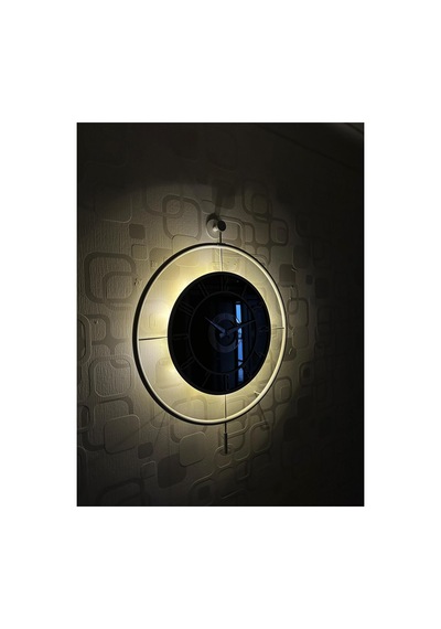 Pey Aksesuar Metal Camlı Duvar Saati 60x80 Cm Büyük Boy Işıklı Gerçek Cam Beyaz-füme-beyaz-gümüş Beyaz