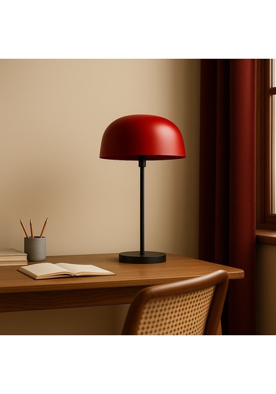 Rougedesk Abajur - Oturma Odası & Yatak Odası & Salon Aydınlatma Koyu Kırmızı
