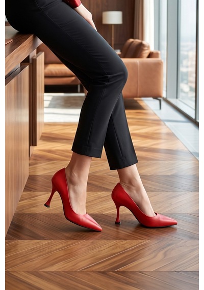Erkan Saçmacı Suzanna Kırmızı Hakiki Dana Derisi Sivri Burun Klasik İnce Topuklu Stiletto Ayakkabı Erkan Saçmacı Suzanna Kırmızı Hakiki Dana Derisi Sivri Burun Klasik İnce Topuklu Stiletto Ayakkabı