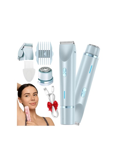 Silky Splash Razor, Silkysplash Razor, Vamaro Intimate Razor, Kadın Koltuk Altı, Bacaklar Ve Bikini Bölgesi İçin 2'si 1 Arada Çift Kafalı Elektrikli Tıraş Makinesi Tıraş Makinesi Açık Mavi