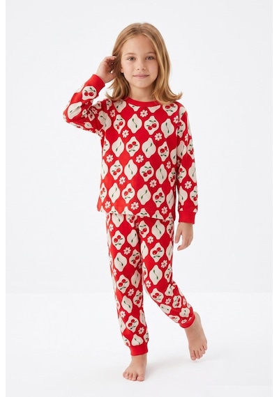 Bunny Hopp %100 Pamuk Uzun Kollu Mevsimlik Kiraz ve Çiçek Desenli Kız Çocuk Pijama Takımı Kırmızı Bunny Hopp %100 Pamuk Uzun Kollu Mevsimlik Kiraz ve Çiçek Desenli Kız Çocuk Pijama Takımı Kırmızı
