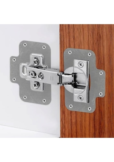 Dolap Kapak Taş Menteşe Tamir Sacı Pratik Onarım Kiti Krom Metal Yuva Tablası 6.5 X 9 Cm 6 Adet