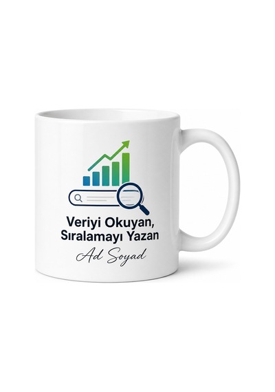 Seo Uzmanına Özel Tasarım Kupa Bardak Google Analitik Hediye Beyaz / Çok Renkli