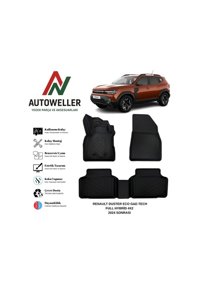 Renault Duster 2024 Sonrası Havuzlu Oto Paspas Eco G / E-tech / Tce 4x2
