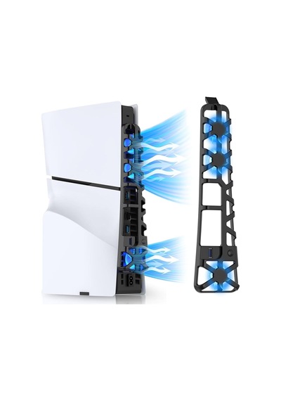 Tp5-3538 Ps5 Slim İçin Led Işıklı Kademeli Güçlü Soğutma Fanı Siyah