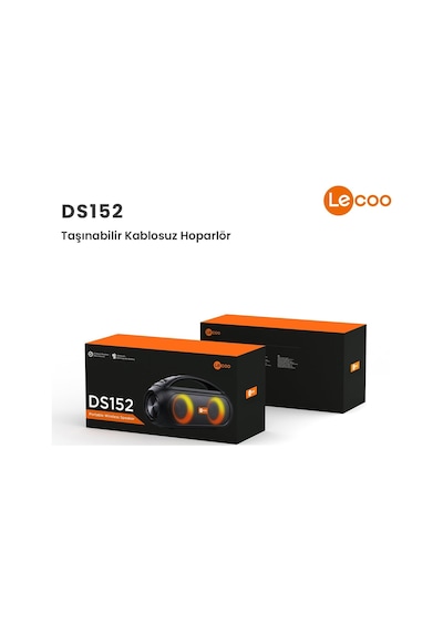 Ds152 35 Cm Büyük Boy Boombox Bluetooth Hoparlör 36w, Çift 3 Subwoofer, Rgb Aydınlatma, Ipx5 Suya Dayanıklı, Tws Stereo, Powerbank Özellikli