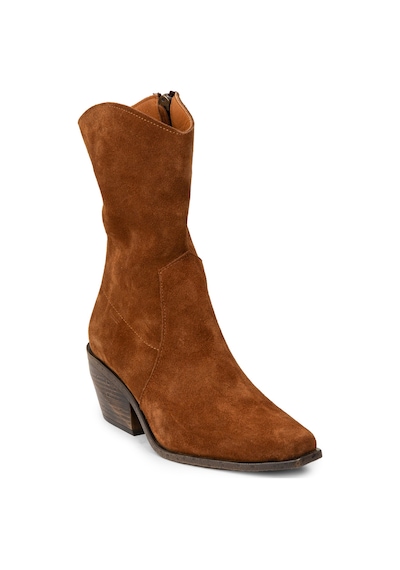Deery Kadın Hakiki Süet Taba Renk Western Bot - Z1564ztbac01 Taba