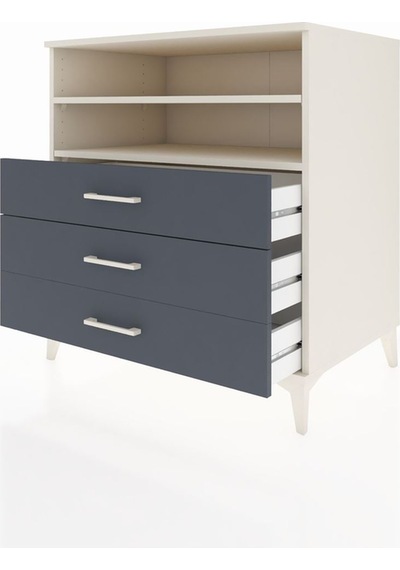 Kronos Şifonyer 2 Raflı 3 Çekmeceli 88x59x96 Aytaşı-antrasit Aytaşı