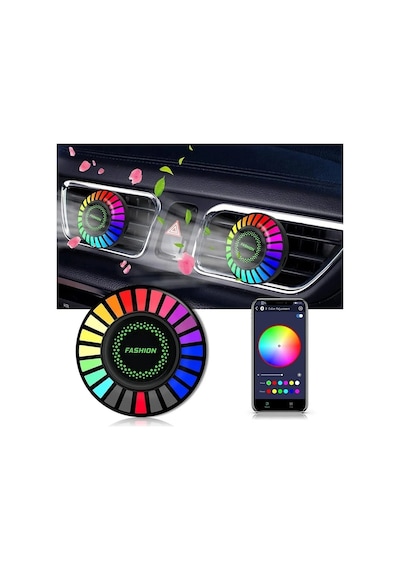 Araç İçi Rgb Sese Duyarlı Led Işıklı Ekolayzer Ve Koku Cihazı Yuvarlak Model 1 Adet