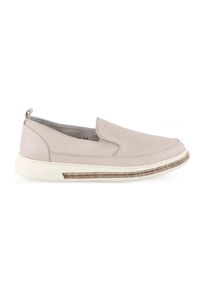 Libero Lz5902 Kadın Hakiki Deri Slip-on Ayakkabı - Eva Tabanlı Günlük Konfor Modeli Kemik