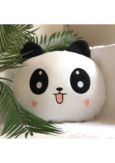 Peluş Panda Tasarımlı Yastık Beyaz
