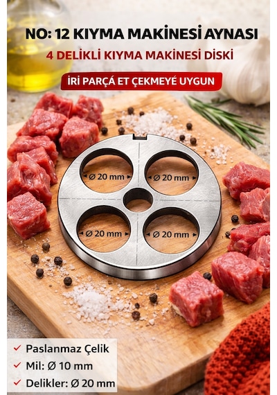 Kıyma Makinesi Kuşbaşı Aynası No 12 / 20 Mm Süzgeç