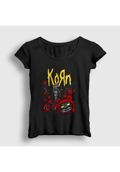 Presmono Kadın Forest Korn T-shirt Siyah