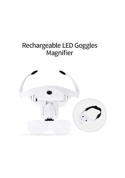 Kafa Montaj Gözlük Büyüteç Usb Şarj Büyüteç 2 Led Işıkları İle Takı El Sanatları İzle Hobi 5 Lensler 1.0x 1.5x 2.0x 2.5x 3.5x Yakın Çalışma İçin