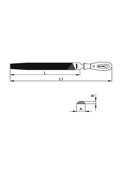 Ceta Form J56-310H Yarım Yuvarlak Ince Eğe 10'' Ergonomik Saplı