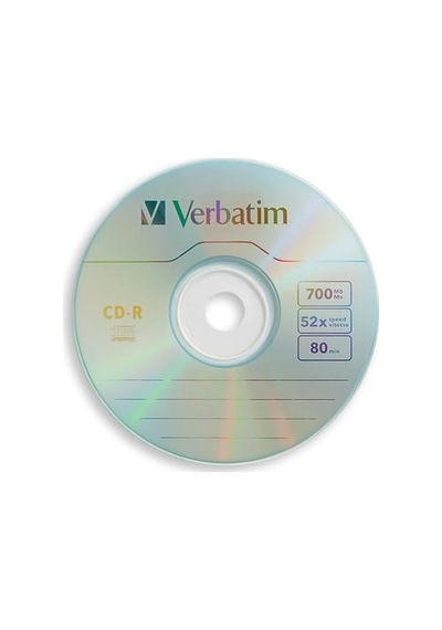 Verbatim Cd-r Discs, 700 Mb/80 Dk, 52 X, Spindle, Gümüş, 100/paket, 94554