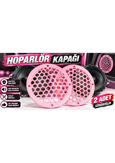 Pembe 16cm Hoparlör Kapağı - Pembe Kaliteli Plastik Midrange Hoparlör Kapak 16 Cm - 2 Adet