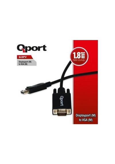 QPORT Q-DPV 1.8metre DP-VGA (E) Görüntü Kabl  su