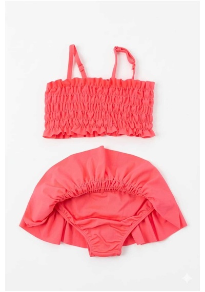 Beniizle Fırfırlı Kız Çocuk Mayo Bikini Takım Narçiçeği