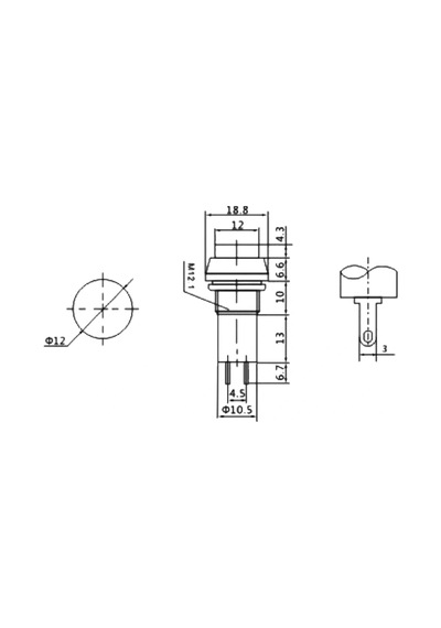Ic-187 Buton Ø12mm Normalde Kapalı Ters Kontak
