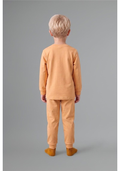 Defacto %100 Pamuk Baskılı Sweatshirt Üst Lastikli Paça Alt 2li Pijama Takımı Erkek Bebek I1437a526auog615 Turuncu-og615