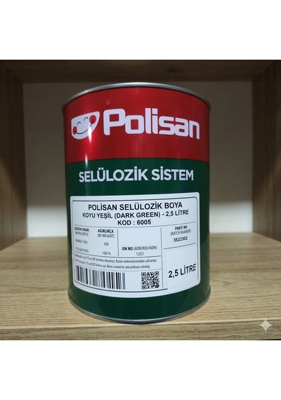 Polisan Selülozik Boya Koyu Yeşil 2,5 Litre Kod :6005