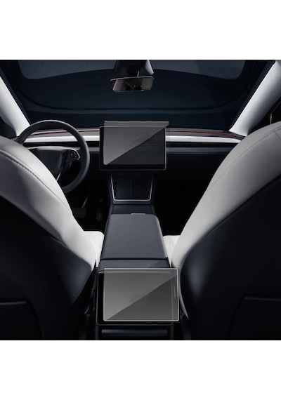 Tesla Model Y 2025 15,4 Uyumlu İnc Navigasyon Ve Arka Yolcu Ekran Uyumlu Nano Koruyucu 2li Set 9H Nano Ekran Koruyucu