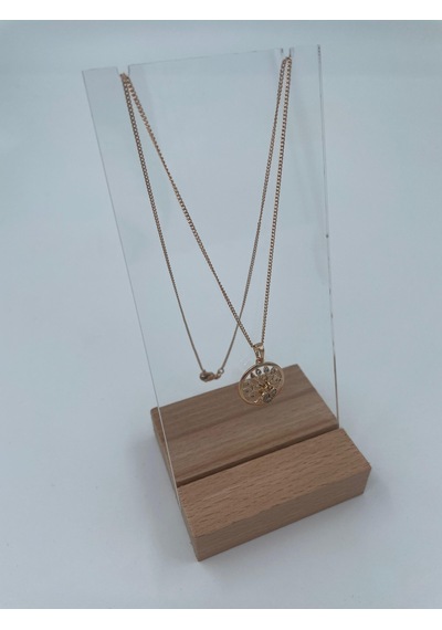 Xbaby İnce Zincirli Kalpli Rose Gold Hayat Ağacı Kolye Altın - Gümüş