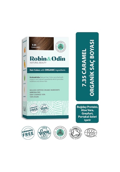 Robin & Odin Organik Kalıcı Saç Boyası 7.35 Caramel (548737415)