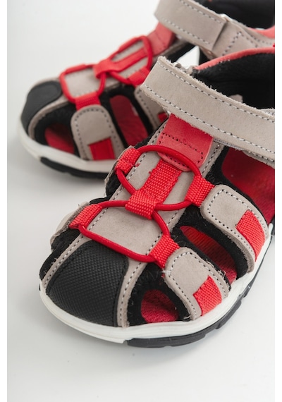 Mnpc Unisex Gri-Kırmızı Deri Ortopedik Outdoor Çocuk Sandale (531051759) Çok  Renkli