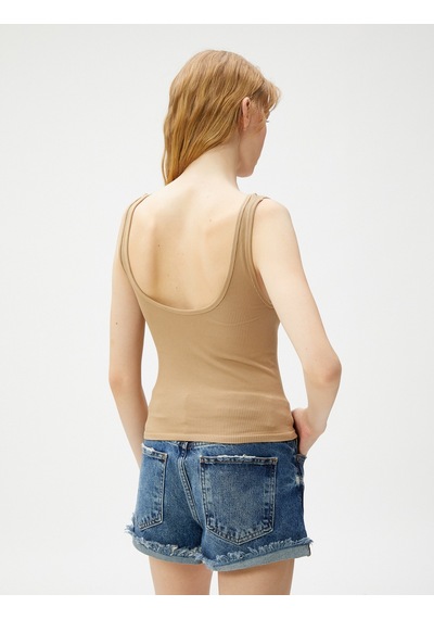 Koton Basic Fitilli Crop Atlet U Yaka Bej 3sal30060ık 3SAL30060IK050 Ekru Koton Basic Fitilli Crop Atlet U Yaka Bej 3sal30060ık 3SAL30060IK050 Ekru