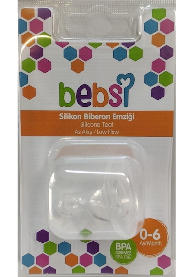 Bebsi Silikon Biberon Emziği 0-6 Çok Renkli