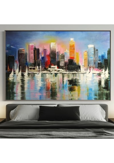 Yelken Büyük Boy El Yapımı Yağlı Boya Tablo 126x83cm