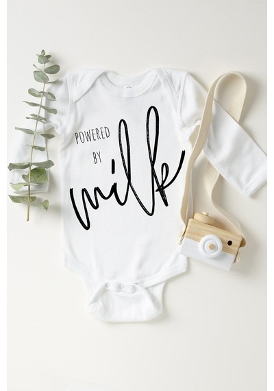 Babylimon Unisex Bebek Beyaz Powered By Milk Çıtçıtlı Body Beyaz - 132151020 Beyaz