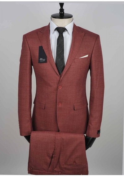 Jan Carlucci Yelekli Slimfit Drop 6 Takım Elbise (550421564) Bordo