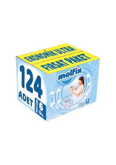 Molfix Bebek Bezi 6 Numara XL Ekonomik 124 Adet 2'li