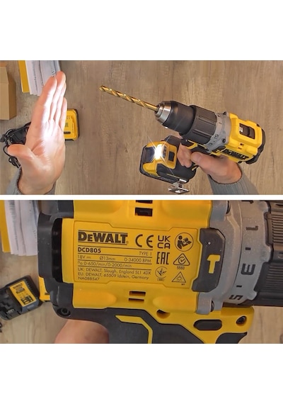 Dewalt DCD805E2T-QW 18v 1.7 Ah Li-ion Darbeli Kömürsüz Çift Akülü Matkap