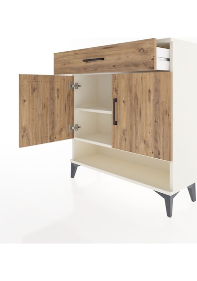 Arges Şifonyer 2 Raflı Tek Çekmeceli 2 Kapaklı 88x30x96 Aytaşı-çam Aytası