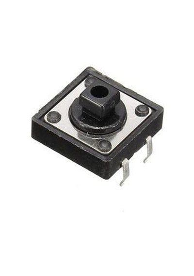 12X12X7.3Mm 4 Pinli Siyah Push Buton - Tact Switch