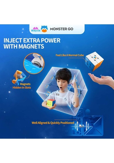 Hediyecik Gan Monster Go 3x3 Mıknatıslı Manyetik Zeka Küpü Akıl Küpü Rübik Küp Mobil Uygulamalı