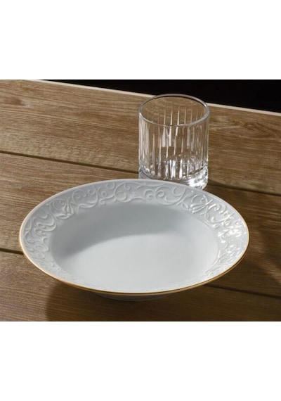Güral Porselen Bahar Dalı Yaldızlı 6 Adet 22cm Çukur Tabak