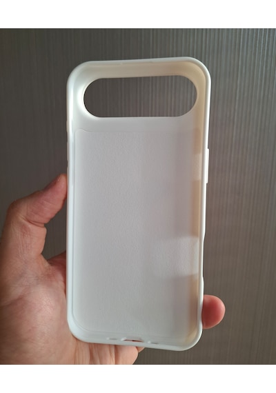 Apple Uyumlu iPhone 17 Air Logolu İçi Kadife Silikon Lansman Kılıf Beyaz