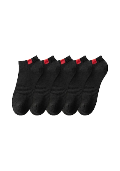 Bgk Unisex 5'li Spor Patik Çorap Yıkanmış Siyah