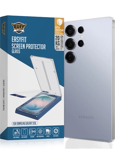 Buff Samsung Uyumlu Galaxy S26 Easyfit Glass Uygulama Aparatlı Ekran Koruyucu
