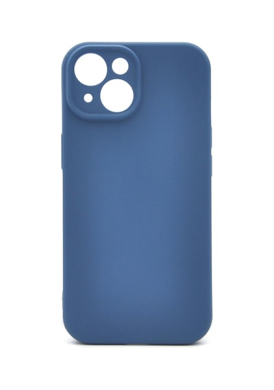 Apple Uyumlu iPhone 13 Düz Renk Esnek Yumuşak Silikon Kılıf Rubber İndigo Mavi