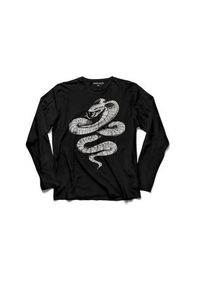 Kral Kara Kobra Yılan Kıng Black Snake Cobra 3 Uzun Kollu Tişört (512921083)
