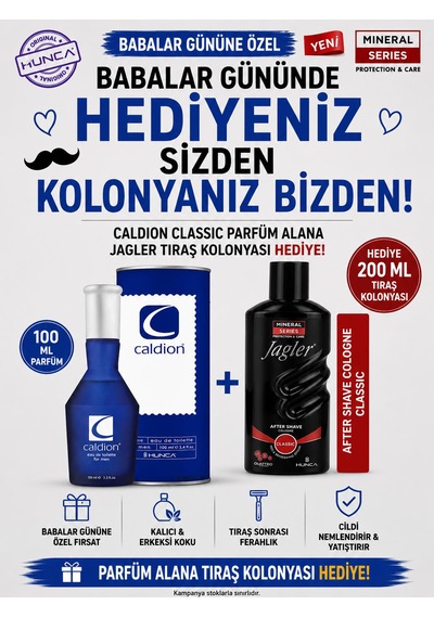 Caldıon Classic Erkek Parfüm Edt 100 Ml Babalar Günü Özel Jagler Traş Kolo Yası Hediye Aromatik