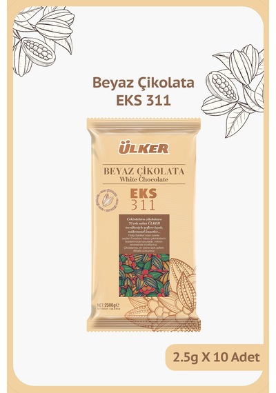 Fildişi Kuvertür - Beyaz Çikolata - Eks 311- 2.5kg - 10 Adet