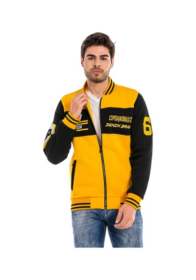 Cipo & Baxx Cl500 Erkek Kaşe Kolej Mont Slim Fit, Düğmeli, Kışlık Şık Tasarım Sarı